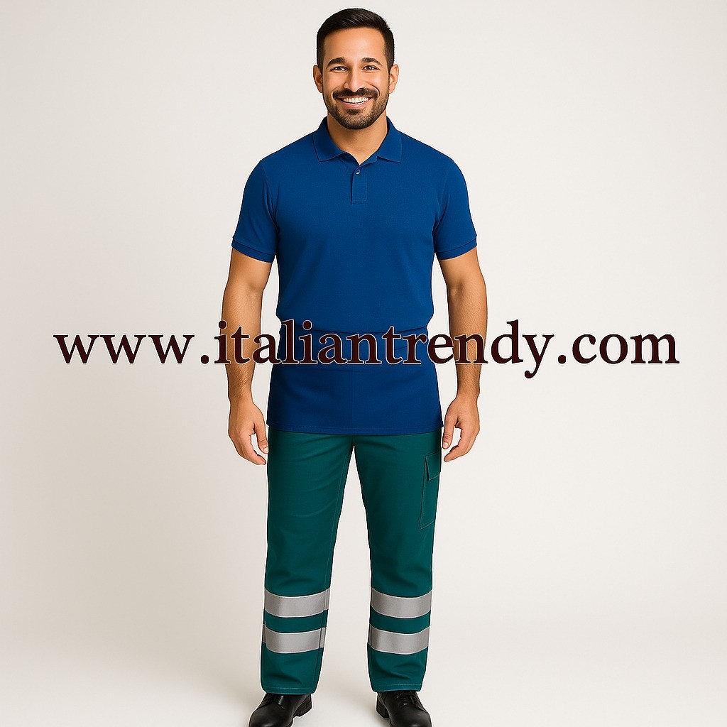 SERIOPLUS+ - Pantaloni blu da lavoro con bande catarifrangenti con tasche - immagine 2