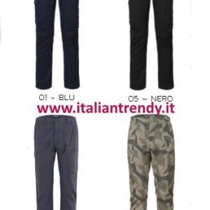 A80704 - Pantalone da lavoro multitasca e multistagione in cotone twill elasticizzato