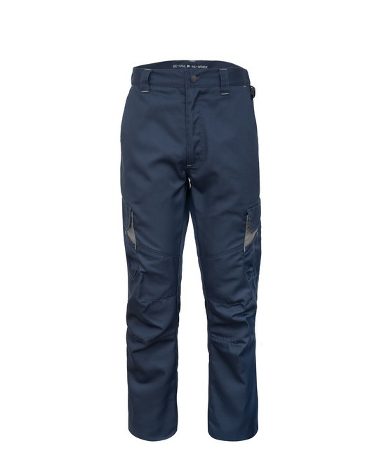 Pantalone da Lavoro con Tasconi Multi-funzionali, in Tessuto Riciclato in Blu e Grigio - immagine 3