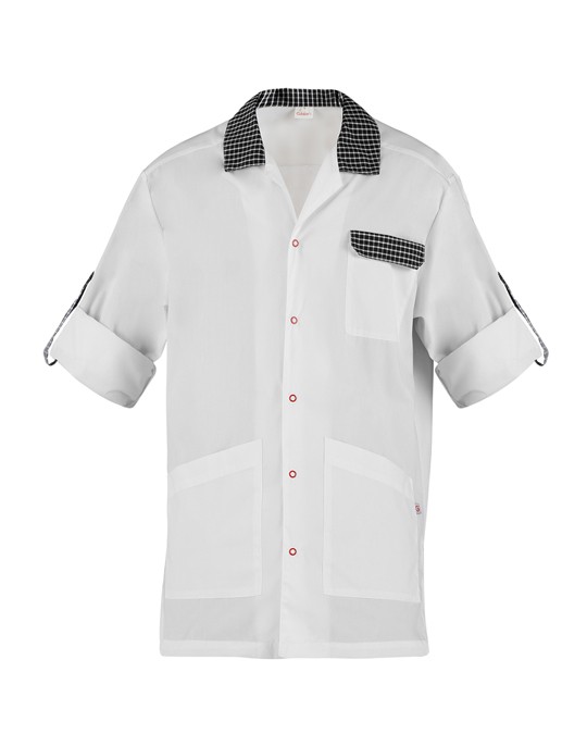 RICKY casacca da uomo bianca con inserti a contrasto M/L - immagine 5