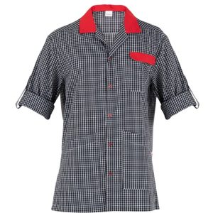 RICKY casacca nera da uomo a quadretti con inserti rossi