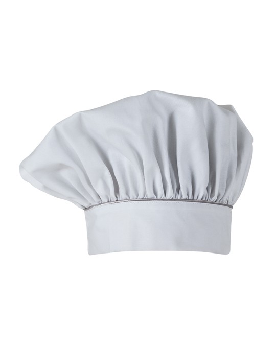 KLIMT toque unisex professionale in cotone bianco con contrasto tricolore o grigio