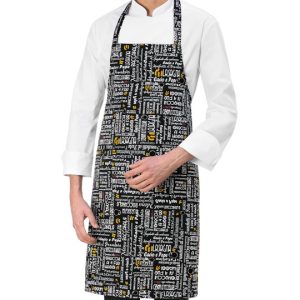 PARIGI grembiule con pettorina antasia menu' in cotone