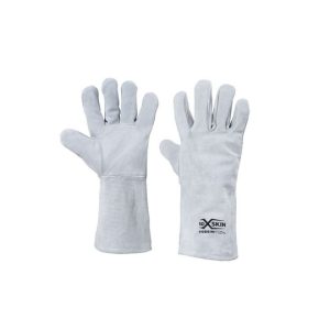 Guanto in Crosta di Bovino Felpato 35 cm Resistente al Taglio e Abrasione