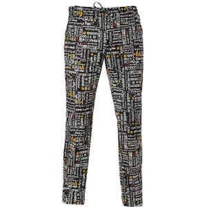 ALAN pantalone da cucina unisex in cotone fantasia menù