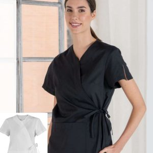 ILARIA kimono da donna M/C nero per wellness/spa