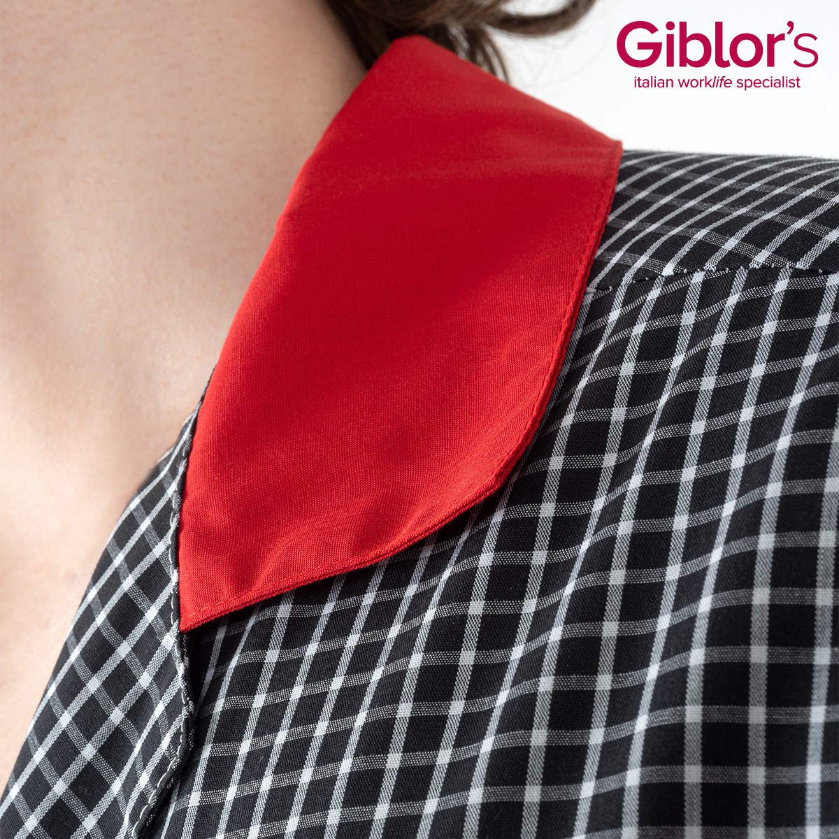 RICKY casacca nera da uomo a quadretti con inserti rossi - immagine 8