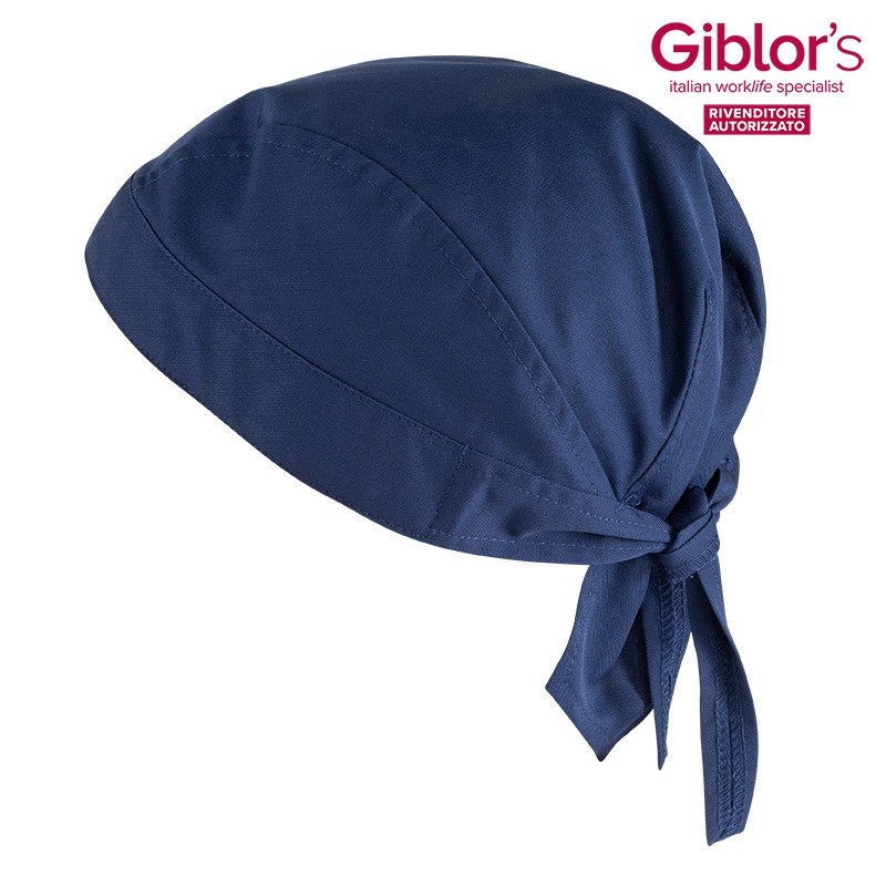 MARTE bandana in misto cotone marrone e blu - immagine 3