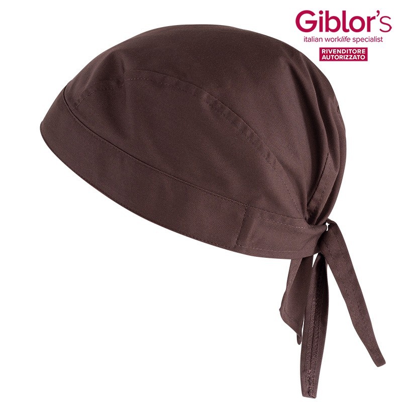 MARTE bandana in misto cotone marrone e blu - immagine 4