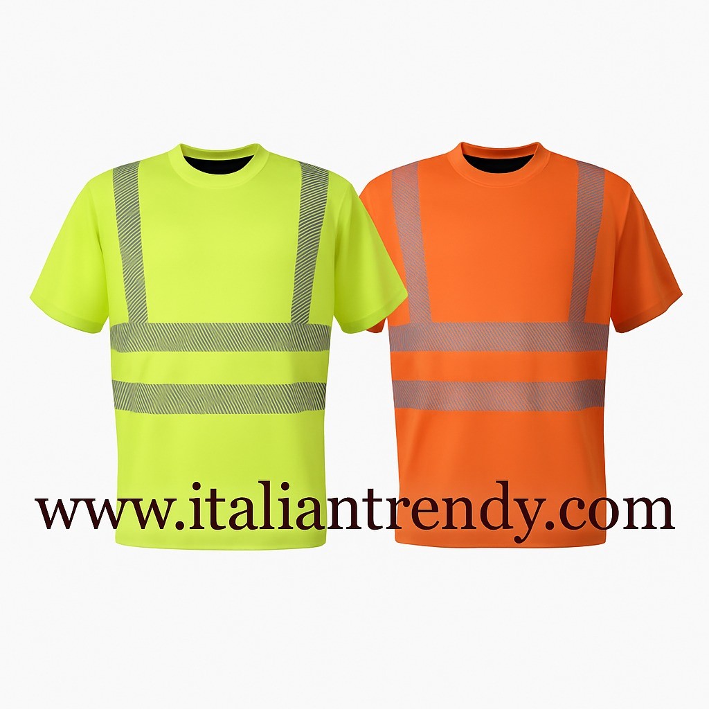 T-shirt Alta Visibilità, Rifrangente, Poliestere, Arancio e Giallo, Taglie S-4XL - immagine 2