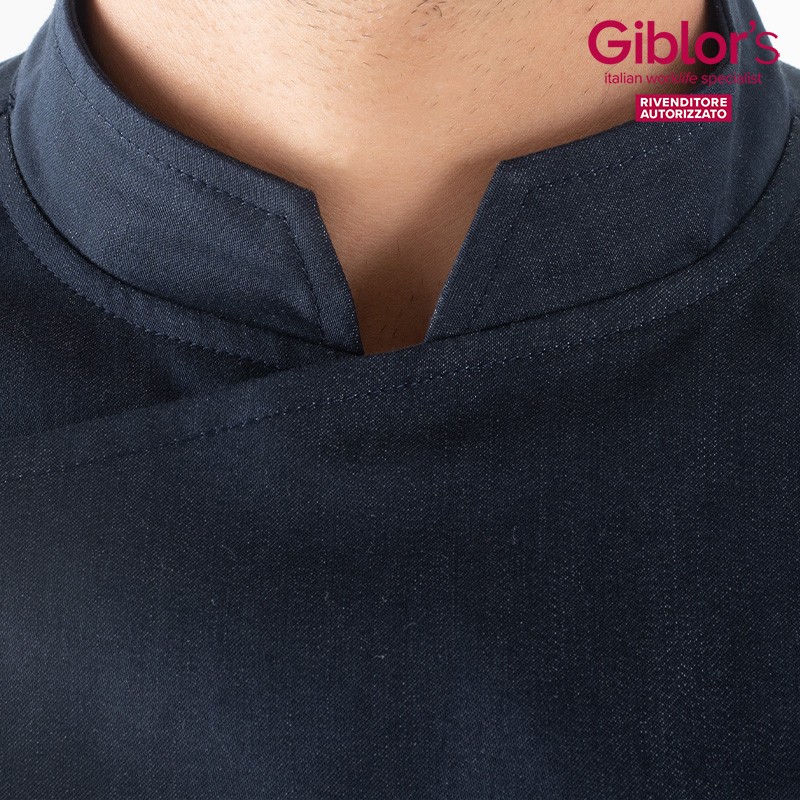 ERIC giacca da uomo chef leggera con bottoni nascosti e allacciatura laterale - immagine 8