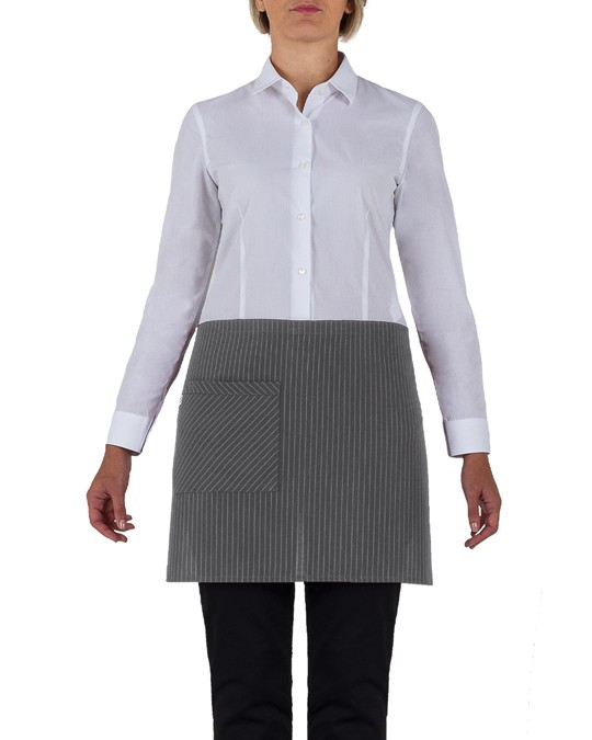 NAPOLI grembiule corto da sala, gessato vari colori, una tasca - immagine 2