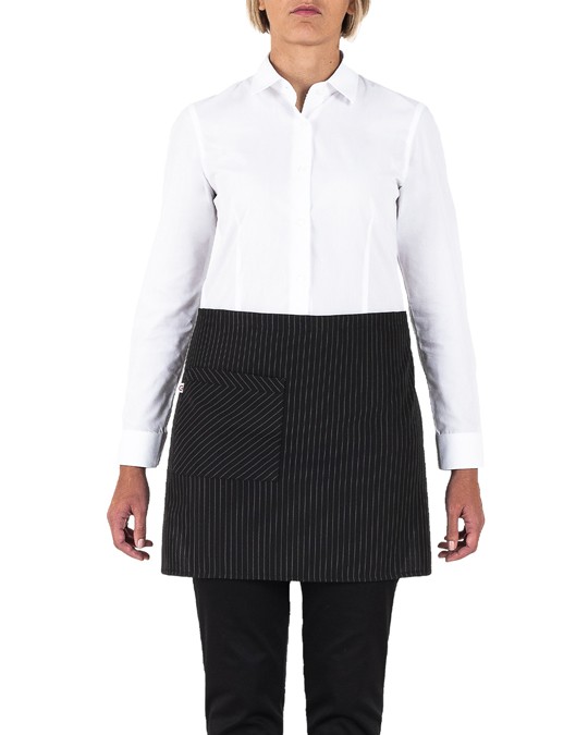 NAPOLI grembiule corto da sala, gessato vari colori, una tasca - immagine 3