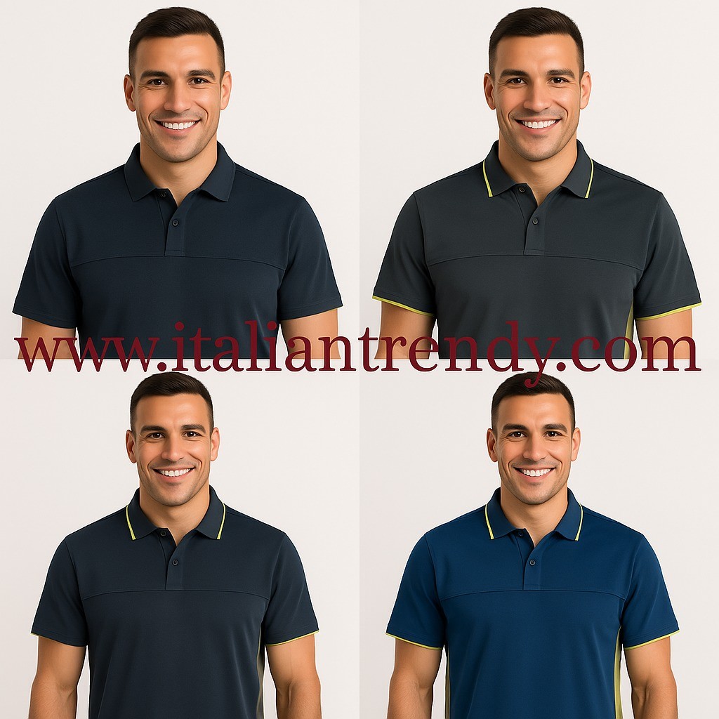 Polo Re-use Re-work - Poliestere Riciclato, Dettagli a Contrasto, Taglie S-4XL