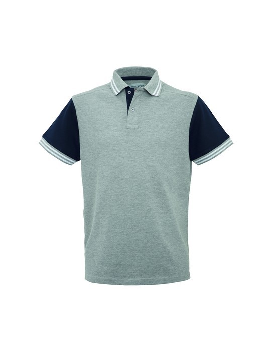 Polo Uomo Grigia e Blu Bicolore Manica Corta Cotone ESAURITA - immagine 9