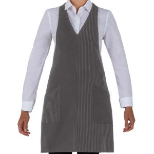 SENNA grembiule medio con Pettorina e scollo a V gessato vari colori