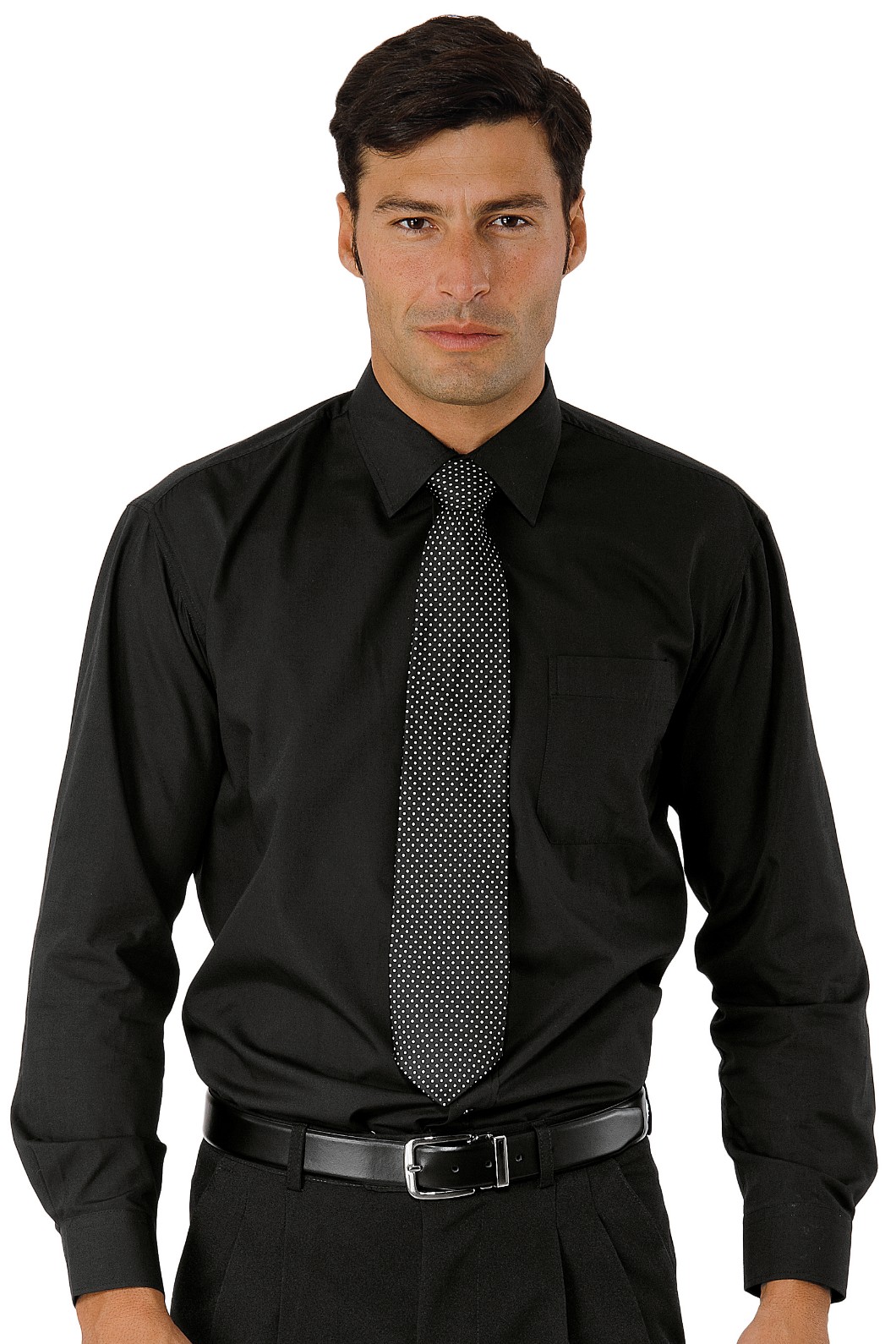062301 - Camicia classica nera manica lunga