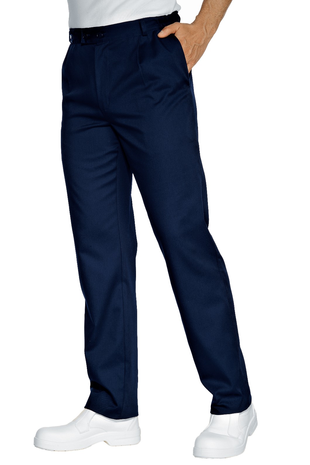 064101 - Pantalone classico con pinces Nero, Blu, Bianco - immagine 3