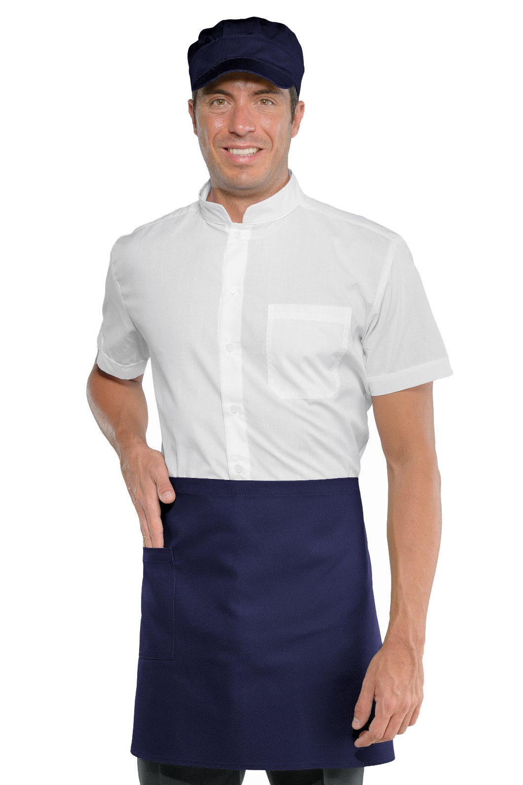 086002 - Grembiule corto a vita con tasca cm.70X46 13 Colori misto cotone 195 Gr - immagine 2