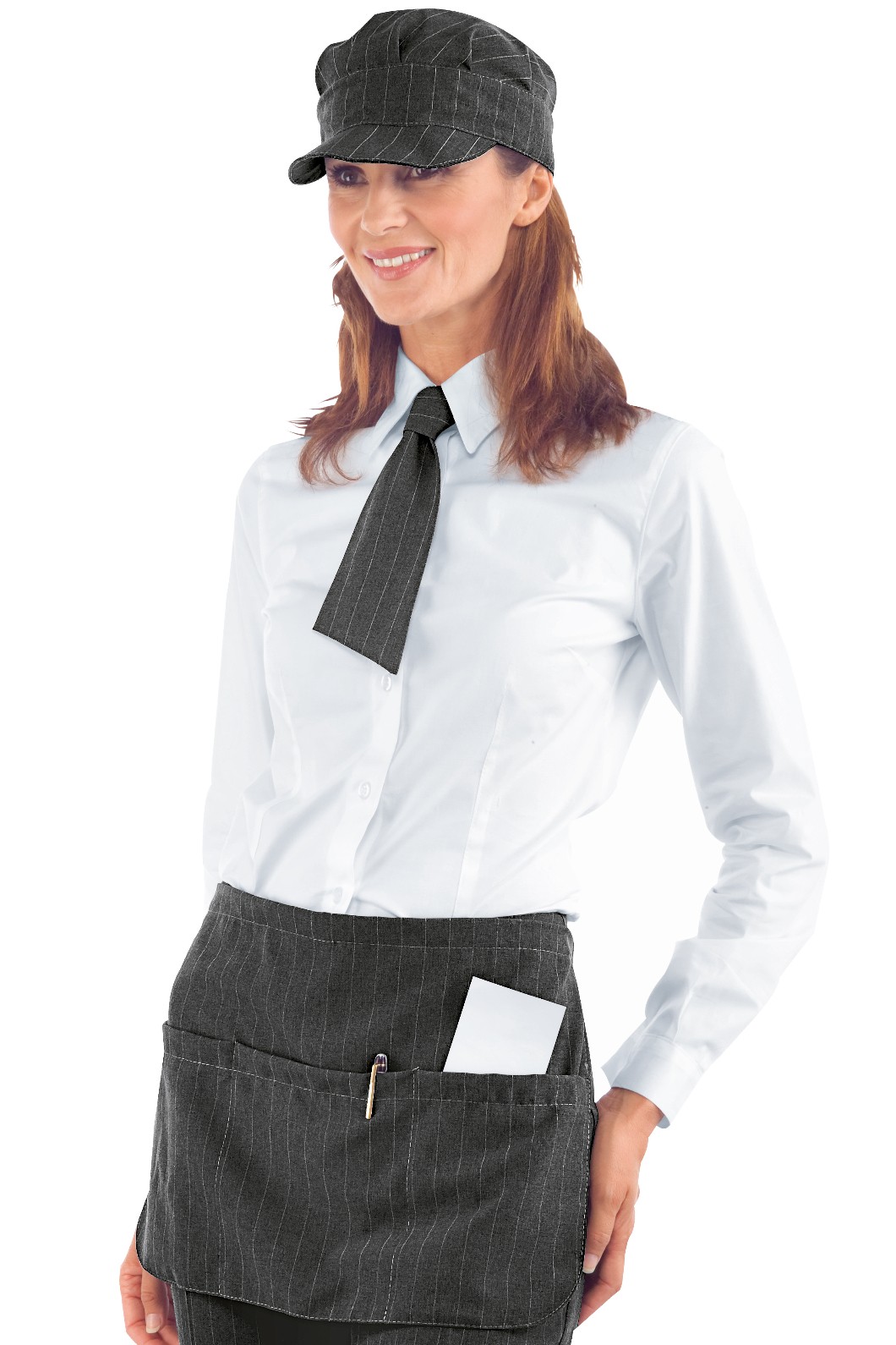 PUB - Grembiule corto gessato Grigio cm. 46 x 30 - immagine 4