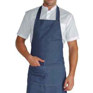 087077 087041 - Grembiule con pettorina in Jeans o Black Jeans cm. 70X90