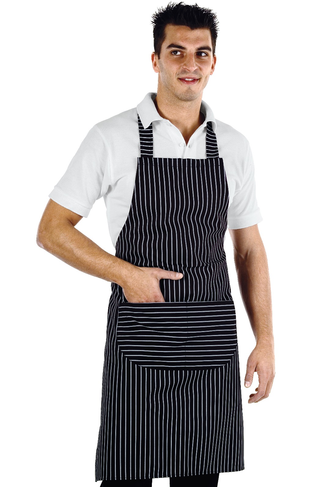 087100 - Grembiule con pettorina cm. 70X90 Fantasie Maori o Gessate 195 gr Misto Cotone