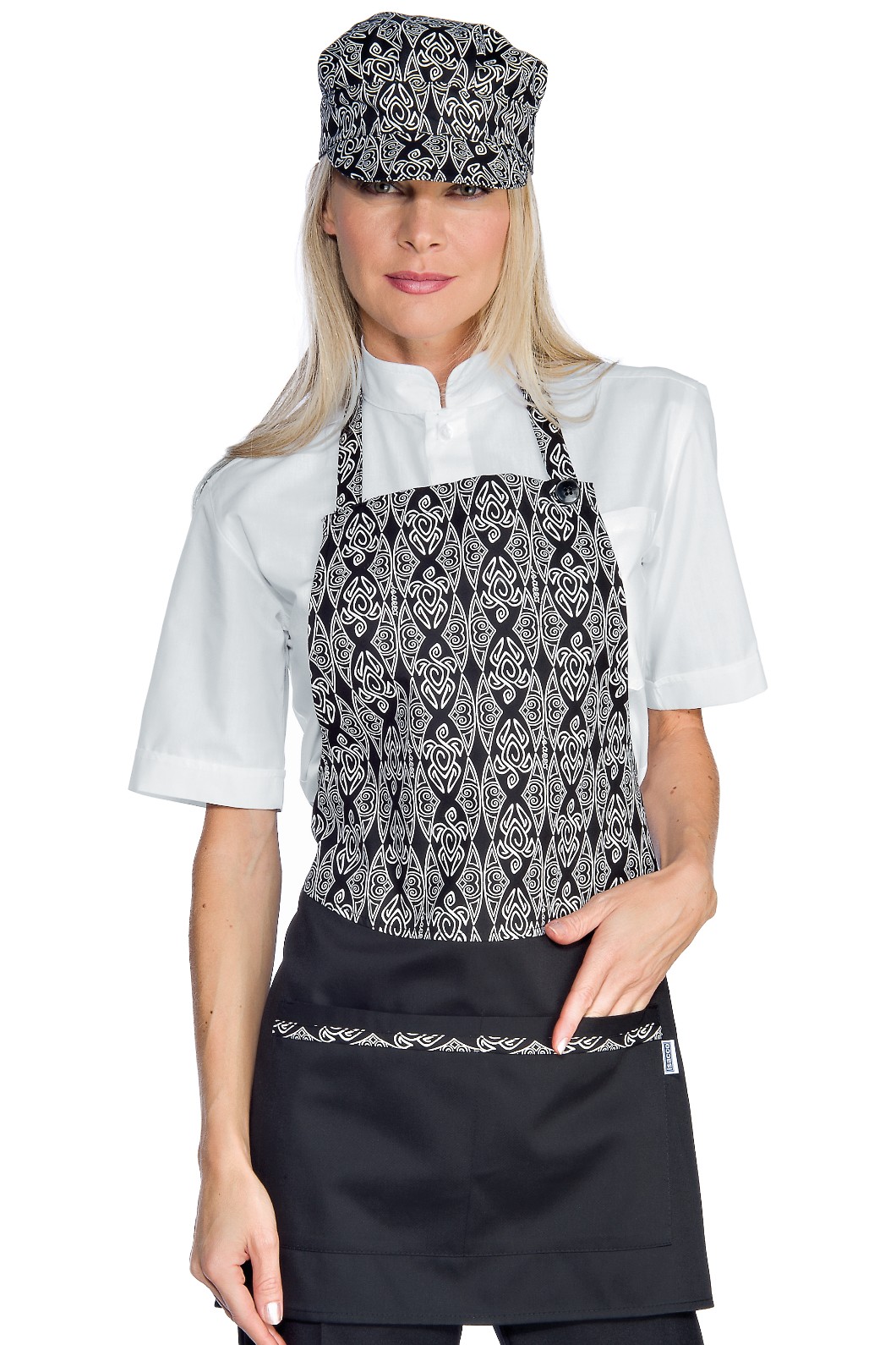 BROOKLYN - Grembiule con pettorina corto per donna fantasia Maori - immagine 2