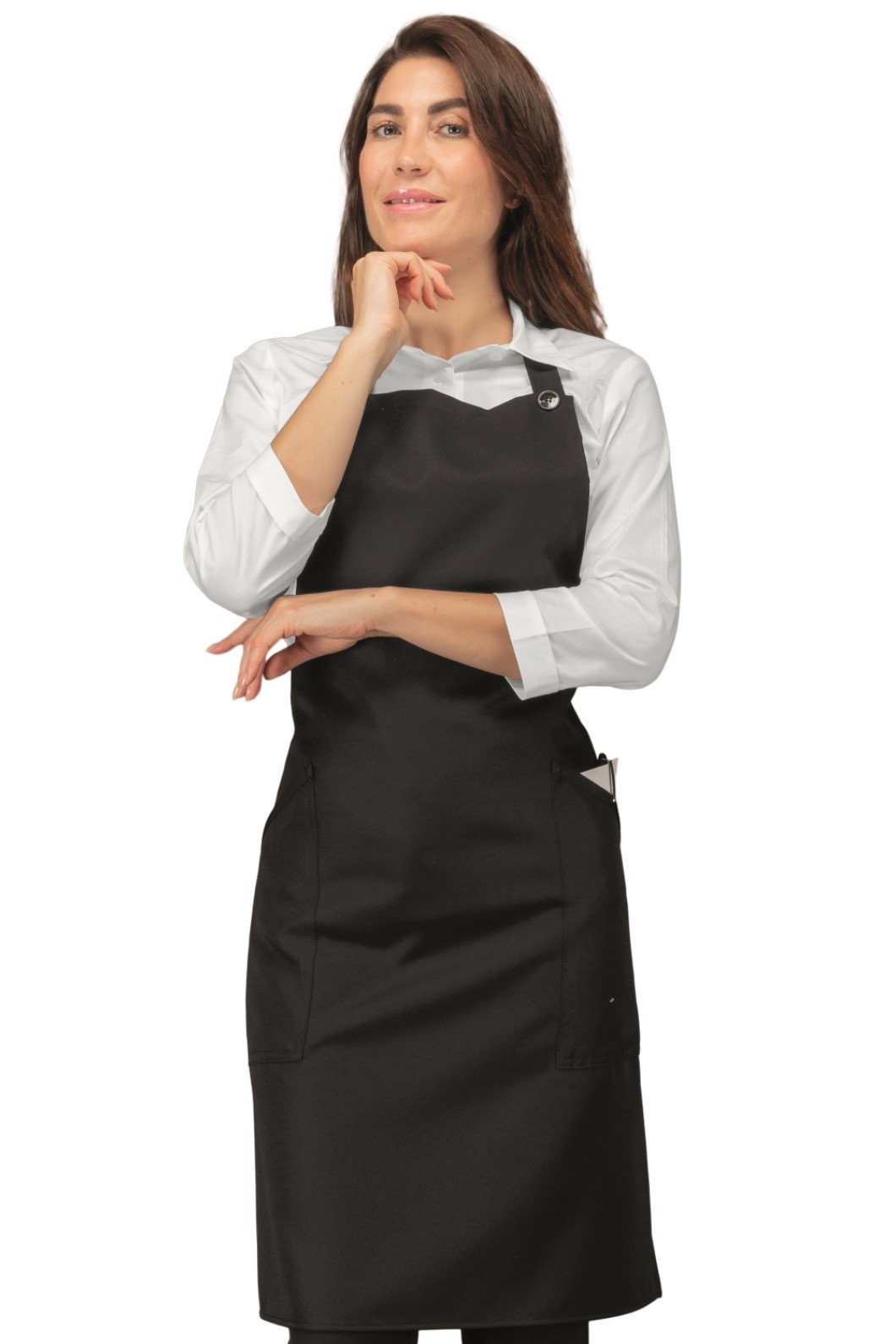 CHAMPAGNE - Grembiule con pettorina con tasche 220 gr - immagine 3