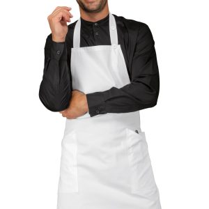 CHAMPAGNE - Grembiule con pettorina bianco 100%  Cotone