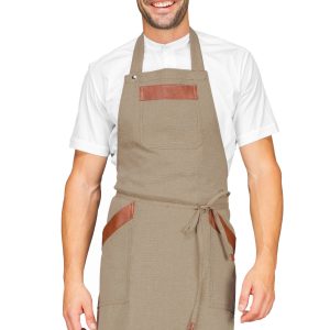 OREGON - Grembiule con pettorina  con tre tasche in 4 varianti di colori e inserti in pelle