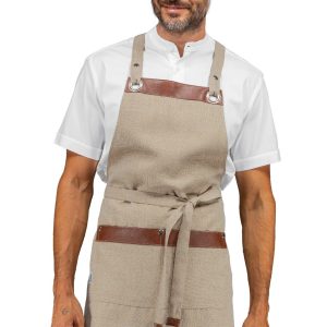 MILFORD - Grembiule con pettorina in 7 colori con inserti in ecopelle