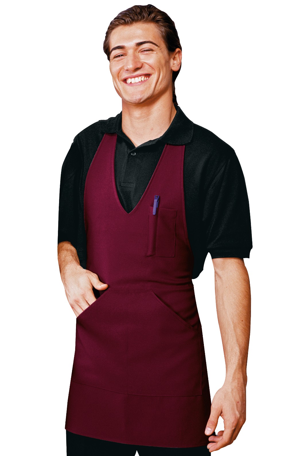 BISTRO - Grembiule con pettorina corto unisex tinta Unita 195 gr - immagine 4