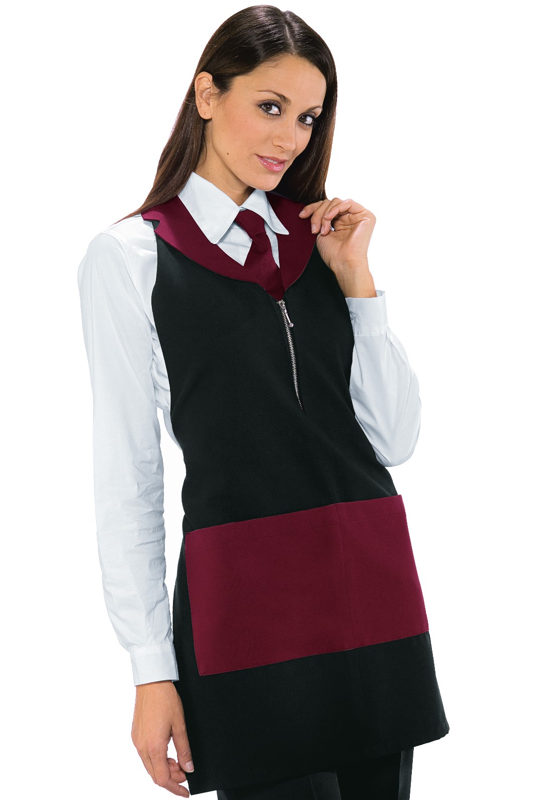 MADEIRA - Grembiule con pettorina, revers e zip da donna bicolore - immagine 3