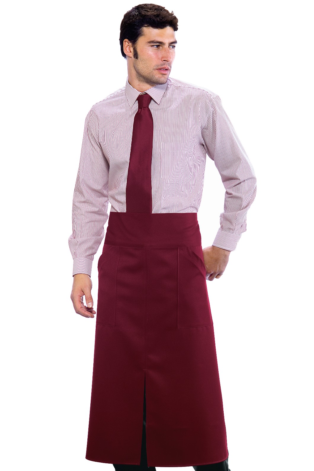 VERSAILLES - Grembiule a vita lungo cm. 92X88 con spacco da Sala 6 Colori - immagine 3