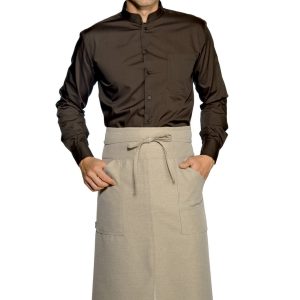 VERSAILLES - Grembiule a vita lungo con spacco  Colore Beige o Grigio Effetto Juta cm. 92  x 88