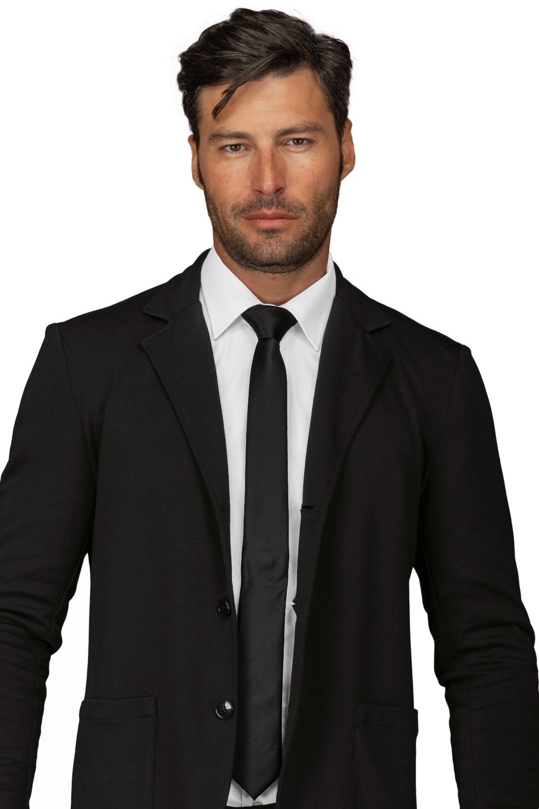 115001 - Cravatta stretta Nero, Blu, Bordeaux - immagine 2