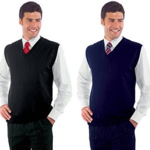 130201- Gilet misto lana unisex scollo  a V buo o nero