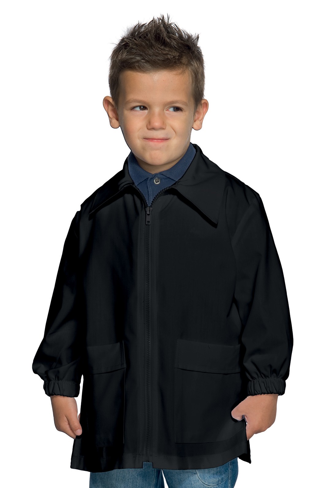 Grembiule A Blusa Blu o Nero per Bambino da 6 a 11 Anni Per Asilo Scuola Divisa Collegio - immagine 5