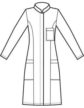 Camice con Collo alla Coreana Bianco Slim da Donna Per Medico Farmacista 3 Varianti - immagine 4