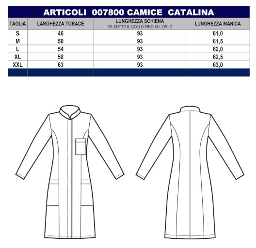 Camice con Collo alla Coreana Bianco Slim da Donna Per Medico Farmacista 3 Varianti - immagine 6