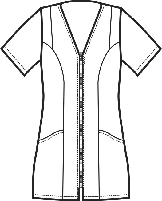 SANTORINI casacca da donna M/C per spa/centro benessere con inserti colorati - immagine 8