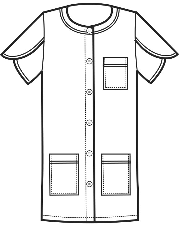 ALBERVILLE casacca da donna a quadretti per estetica/colf - immagine 3