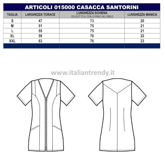 SANTORINI casacca da donna M/C per spa/centro benessere con inserti colorati - immagine 10