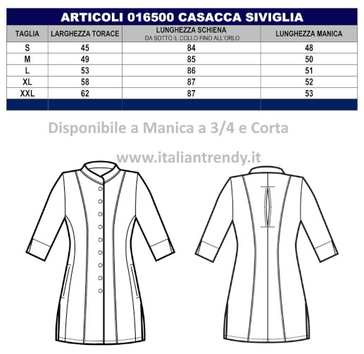 SIVIGLIA casacca da donna sciancrata in cotone per medicale/estetista - immagine 7