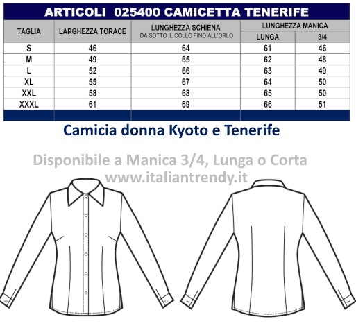 KYOTO camicia da donna bianca sciancrata slim - immagine 4
