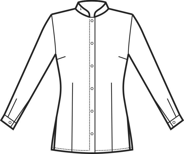 HOLLYWOOD camicia da donna bianca collo coreana slim elassticizzata - immagine 6