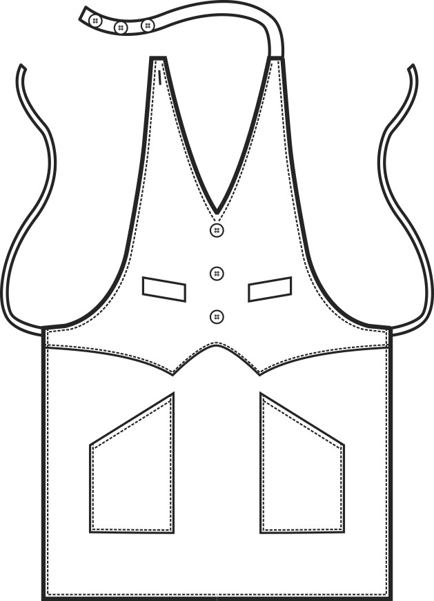 Grembiule Con Pettorina Scozzese A Gilet Per Bar Ristoranti Gelaterie - immagine 5