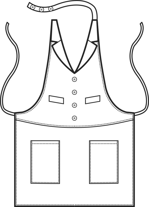 Grembiule Con Pettorina A Gilet Per Bar Ristoranti Gelaterie - immagine 8