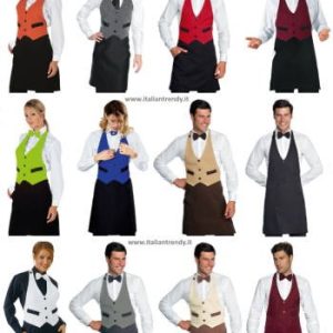 Grembiule con Pettorina a Gilet Per Ristoranti Bar Garcon