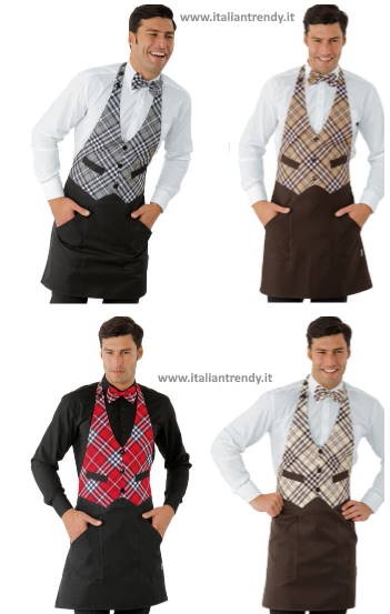 Grembiule Con Pettorina Scozzese A Gilet Per Bar Ristoranti Gelaterie